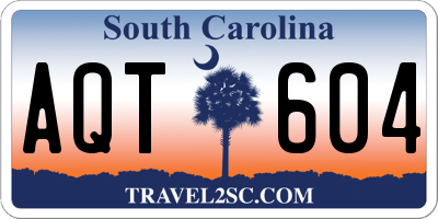 SC license plate AQT604