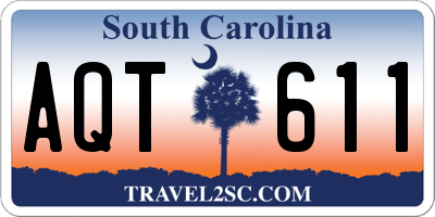 SC license plate AQT611