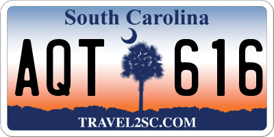 SC license plate AQT616