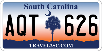 SC license plate AQT626