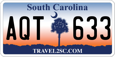 SC license plate AQT633