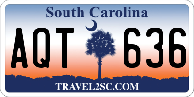 SC license plate AQT636