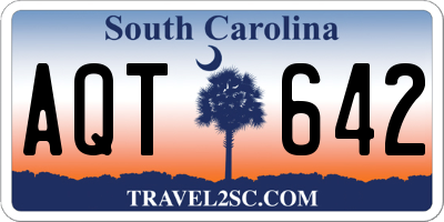 SC license plate AQT642