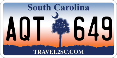 SC license plate AQT649