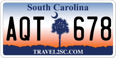 SC license plate AQT678