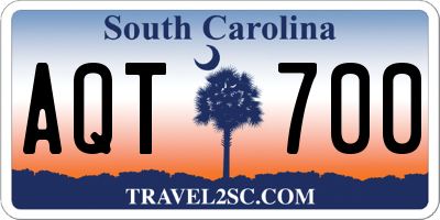SC license plate AQT700