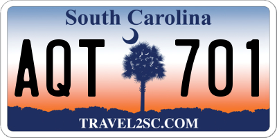 SC license plate AQT701