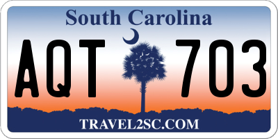 SC license plate AQT703