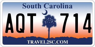 SC license plate AQT714