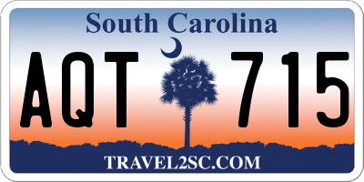 SC license plate AQT715