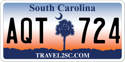 SC license plate AQT724