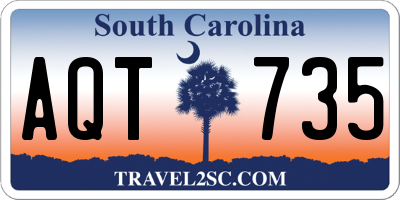SC license plate AQT735