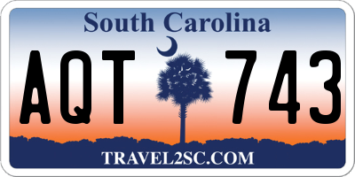 SC license plate AQT743