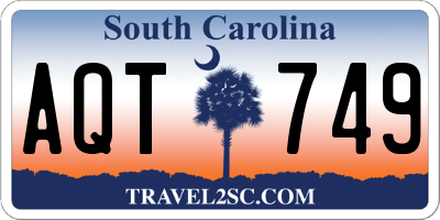 SC license plate AQT749