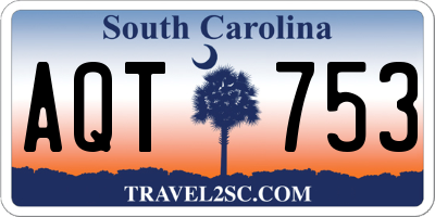SC license plate AQT753