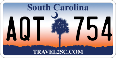 SC license plate AQT754