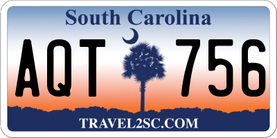 SC license plate AQT756