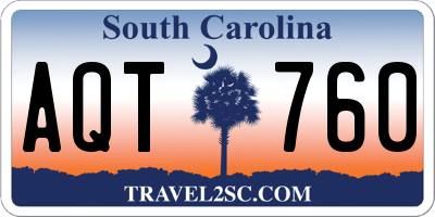 SC license plate AQT760