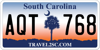 SC license plate AQT768