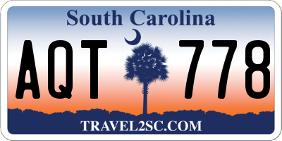 SC license plate AQT778