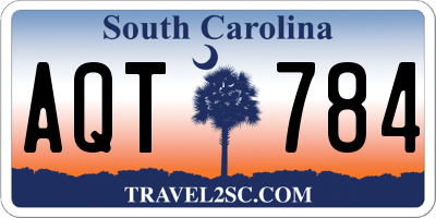 SC license plate AQT784