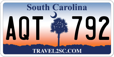 SC license plate AQT792