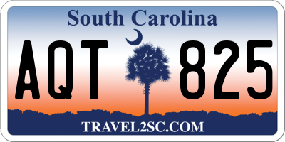 SC license plate AQT825