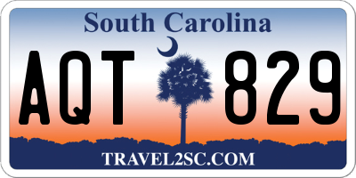 SC license plate AQT829