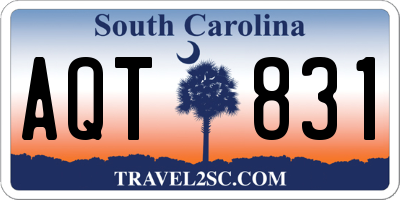SC license plate AQT831