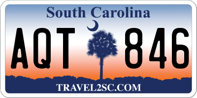 SC license plate AQT846