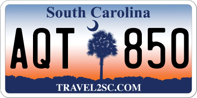 SC license plate AQT850