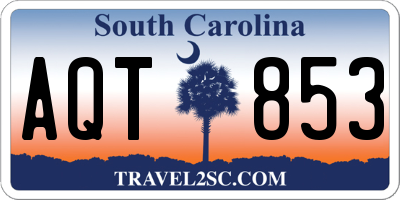 SC license plate AQT853