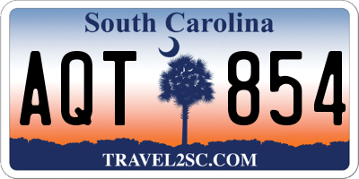 SC license plate AQT854
