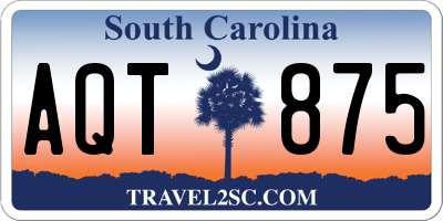 SC license plate AQT875