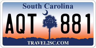 SC license plate AQT881