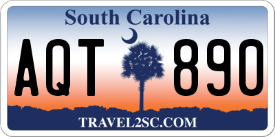 SC license plate AQT890