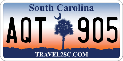 SC license plate AQT905