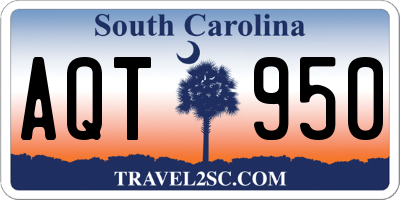 SC license plate AQT950