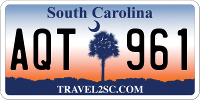 SC license plate AQT961