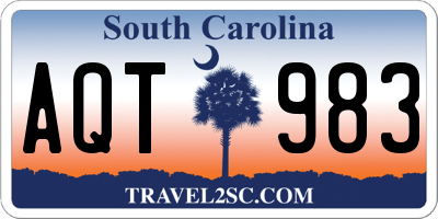 SC license plate AQT983