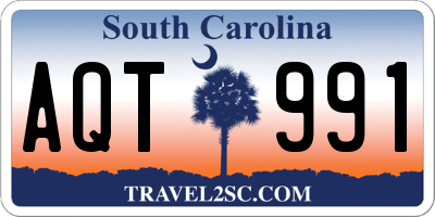 SC license plate AQT991
