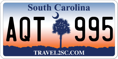 SC license plate AQT995