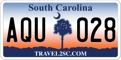 SC license plate AQU028