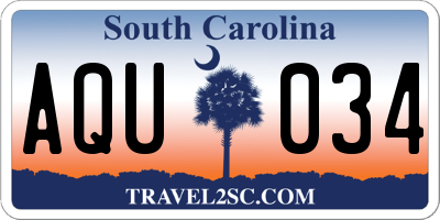 SC license plate AQU034