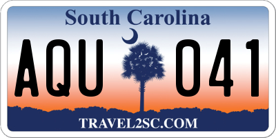 SC license plate AQU041
