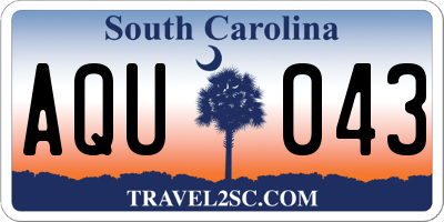 SC license plate AQU043