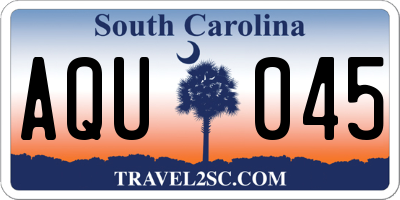 SC license plate AQU045