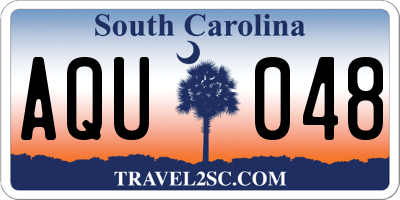 SC license plate AQU048