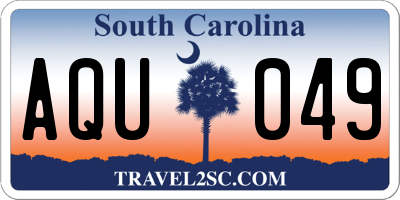 SC license plate AQU049