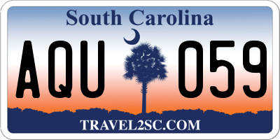 SC license plate AQU059